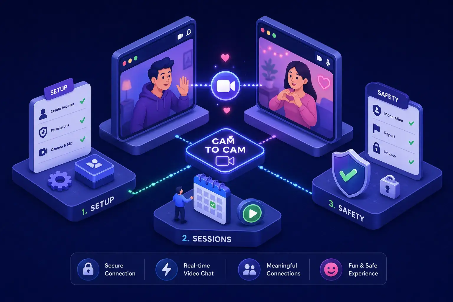 How cam-to-cam chat works: setup, sessions, and safety